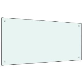 Kitchen Backsplash White 100x50 cm Tempered Glass