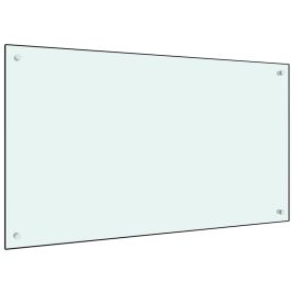 Kitchen Backsplash White 100x60 cm Tempered Glass