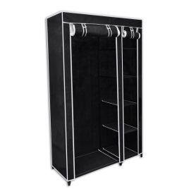 Folding Wardrobe Black 110x45x175cm