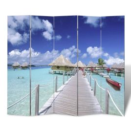 Folding Room Divider 200x170 cm Beach
