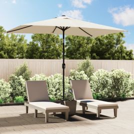 Parasol 200 x 300 cm Sand White Rectangular