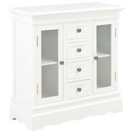 Sideboard White 70x28x70 cm Solid Pine Wood