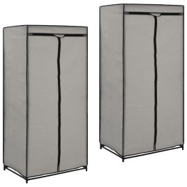 Wardrobes 2 pcs Grey 75x50x160cm