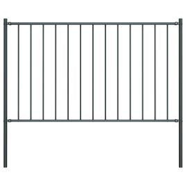 Fence Panel with Posts Powder-coated Steel 1.7x1.25 m Anthracite
