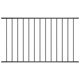 Fence Panel Powder-coated Steel 1.7x1 m Black