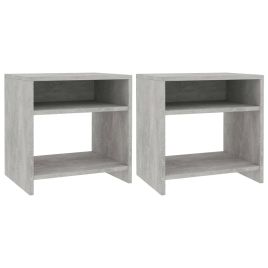 Bedside Cabinets 2 pcs Concrete Grey 40x30x40cm Engineered Wood - Loire