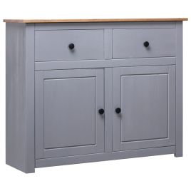 Sideboard Grey 93x40x80 cm Solid Pinewood Panama Range