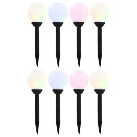 Outdoor Solar Lamps 8 pcs LED Spherical 15 cm RGB
