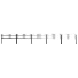 Garden Fence with Spear Top Steel 8.5x0.6 m Black