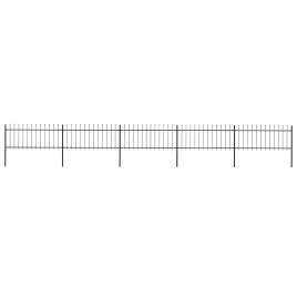 Garden Fence with Spear Top Steel 8.5x0.8 m Black