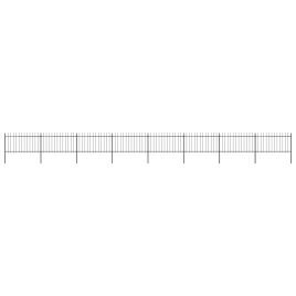 Garden Fence with Spear Top Steel 13.6x1 m Black