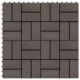 22 pcs Decking Tiles 30x30 cm 2 sqm WPC Dark Brown
