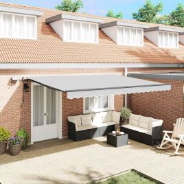 TRAVALE Awning Frame with Manual Anthracite 4.5x2.5 m Aluminium