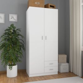 Wardrobe White 80x52x180cm Chipboard