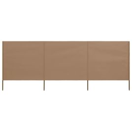 PHEHAL 3-panel Wind Screen 400x160 cm Taupe Fabric