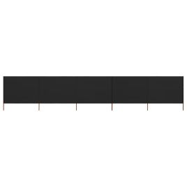 5-panel Wind Screen Fabric 600x120 cm Black