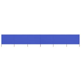 6-panel Wind Screen Fabric 800x80 cm Azure Blue