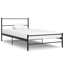 Bed Frame Black Metal 100x200 cm