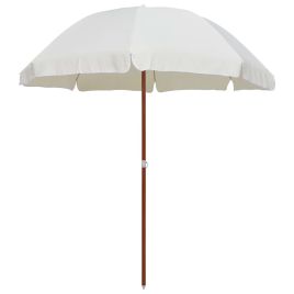 Garden Parasol with Steel Pole 240 cm Sand