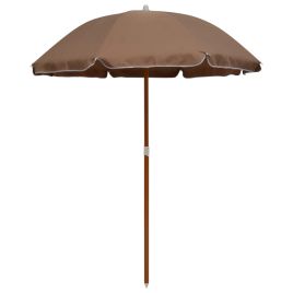 Parasol with Steel Pole 180 cm Taupe