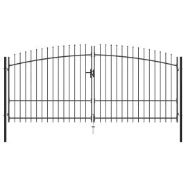 Double Door Fence Gate with Spear Top 400x225 cm