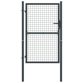 Mesh Garden Gate Galvanised Steel 100x250 cm Grey