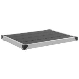 Grey WPC Outdoor Shower Tray - Stainless Steel