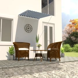 Retractable Awning 100x150 cm Blue and White