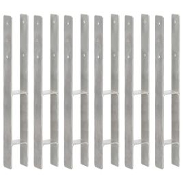 Fence Anchors 6 Pcs Silver 7x6x60cm Galvanised Steel