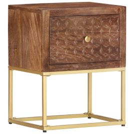 Bedside Cabinet 40x30x50cm Solid Mango Wood Natural - Geile