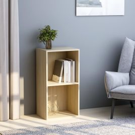 2-Tier Book Cabinet Sonoma Oak 40x30x76.5 cm Engineered Wood