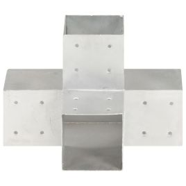 Post Connector X Shape Galvanised Metal 101x101 mm