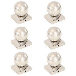 Post Caps 6 Pcs Globe Final Stainless Steel 91x91mm