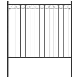 Garden Fence Steel 1.7x0.8 m Black