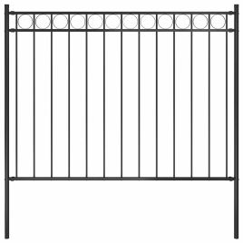 Garden Fence Steel 1.7x1.2 m Black