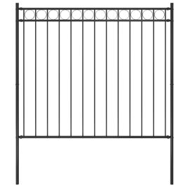 Garden Fence Steel 1.7x1.5 m Black