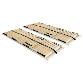 Slatted Bed Bases 2 pcs with 28 Slats 7 Zones 70x200 cm