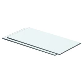 Shelves 2 pcs Panel Glass Clear 40x15 cm