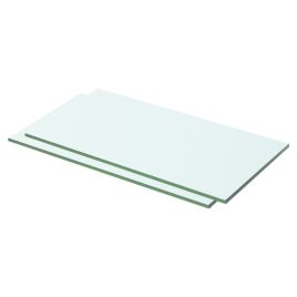 Shelves 2 pcs Panel Glass Clear 50x20 cm
