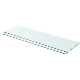 Shelves 2 pcs Panel Glass Clear 90x25 cm