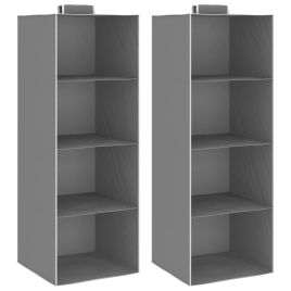 Hanging Closet Organisers 2 pcs with 4 Shelves Fabric