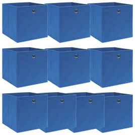 Storage Boxes 10 pcs Blue 32x32x32 cm Fabric