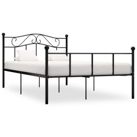Bed Frame Black Metal 140x200 cm