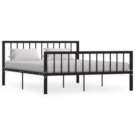 Bed Frame Black Metal 160x200 cm