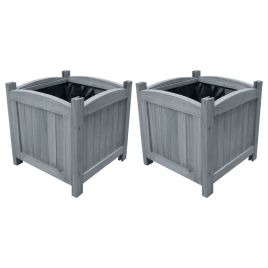 Garden Raised Beds 2 pcs 30x30x30 cm Solid Firwood