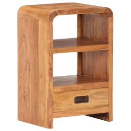Bedside Table - STOKE Nightstand Honey Finish 40cm