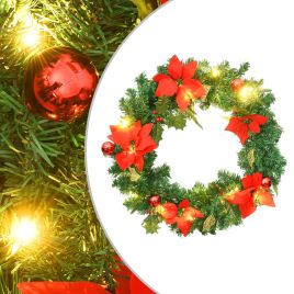 Chena Green Christmas Wreath with LED Lights 60cm PVC