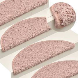 Carpet Stair Treads 15 pcs Light Pink 56x17x3 cm