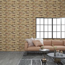 3D Wall Panels with Dark Sand Brick Design 11 pcs EPS