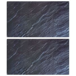 Chopping Boards 2 pcs with Natural Stone Pattern Tempered Glass